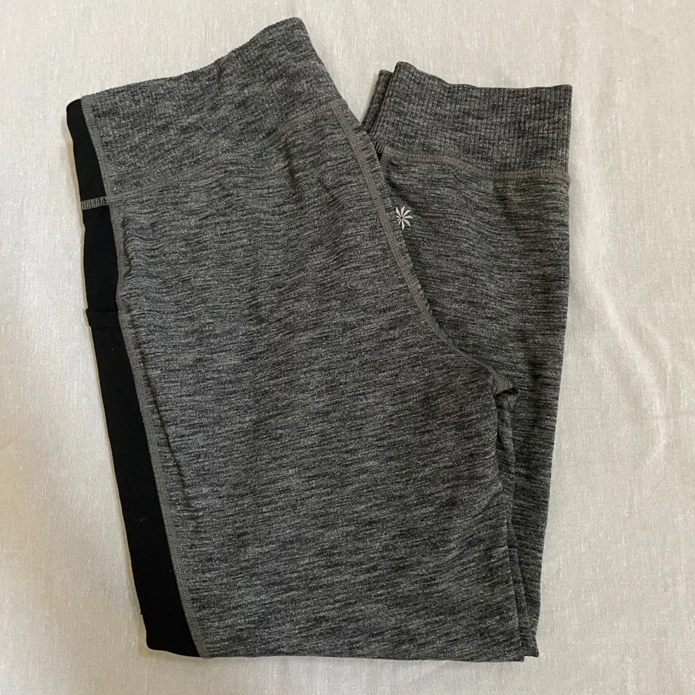 Athleta Girl Jogger Pants Gray‎ Black Panel XL 14 Pockets Stretchy Comfy